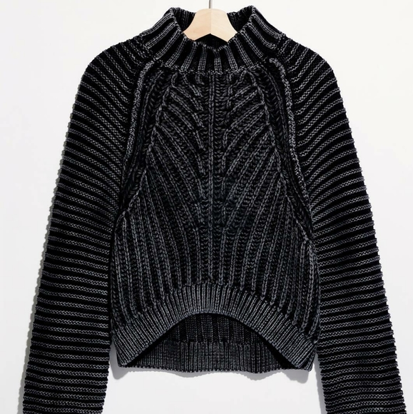 Free People Sweaters - Free People Mock Sweetheart Sweater in Black